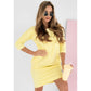 Kleid mit Rundhalsausschnitt und 3/4-Ärmeln und Taschen