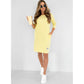Kleid mit Rundhalsausschnitt und 3/4-Ärmeln und Taschen