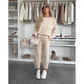✨Einfarbiges Oberteil mit Rundhalsausschnitt und weite Hose, 2-teiliges Set
