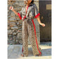 Damen-Zweiteiler mit Leopardenmuster: Hemdbluse mit Knopfleiste und Hose mit weitem Bein