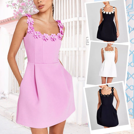 Elegantes Blumenkleid mit Ausschnitt für Damen