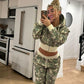 Trendiges Camouflage-Sweatshirt-Set