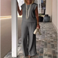 🌸2025 Brandneues Design👗Ärmelloses Oberteil und Hose mit Rundhalsausschnitt für Damen