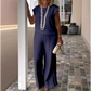🌸2025 Brandneues Design👗Ärmelloses Oberteil und Hose mit Rundhalsausschnitt für Damen