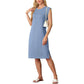 💥Lockeres Midikleid mit Rundhalsausschnitt und Schlitz und Taschen für Damen