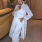 Damenmode Revers Spitze Langes Hemd