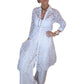 Damenmode Revers Spitze Langes Hemd