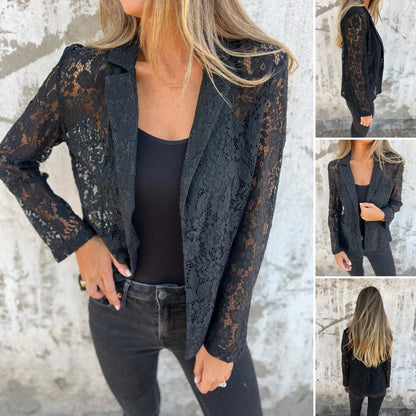 All-Over Spitze Mesh Blazer