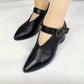 Damen-Schuhe mit Blockabsatz und spitzer Zehenpartie