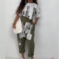 ✨Zweiteiliges lässiges Outfit mit Buchstabendruck für Damen