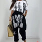 ✨Zweiteiliges lässiges Outfit mit Buchstabendruck für Damen