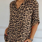🎉Stylisches Hemd mit Revers und verstellbaren Ärmeln mit Leopardenmuster