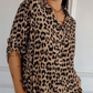 🎉Stylisches Hemd mit Revers und verstellbaren Ärmeln mit Leopardenmuster
