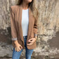 ✨🐆Stylischer Damenblazer mit Leopardenmuster-Futter