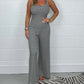 Sexy, rückenfreier Jumpsuit mit U-Ausschnitt und weitem Bein für Damen