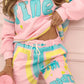 Damen-Zweiteiler mit farbenfrohem Print: Sweatshirt und Jogginghose