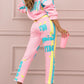 Damen-Zweiteiler mit farbenfrohem Print: Sweatshirt und Jogginghose