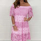 Spitze hohl Patchwork trägerloses Kleid für Frauen