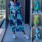 🔥 Letzter Tag! 50% Rabatt Damen Bedrucktes Freizeit-Maxikleid 💙 V-Ausschnitt, locker & bequem für Alltag & Urlaub