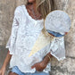 Damenbluse im Boho-Chic-Stil mit transparenter Spitze und Stickerei