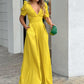 Damen Jumpsuits mit tiefem V-Ausschnitt und weitem Bein