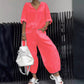 Damen-Casual-Top & Hosen 2-teiliger Set