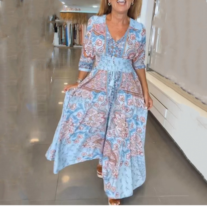 🌸Saisonaler Bestseller mit 50 % Rabatt 🔥 Elegantes langes Blumenkleid für Damen