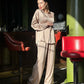 Elegantes Damen-Set aus Oberteil und Hose mit weitem Bein