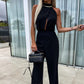Eleganter ärmelloser einfarbiger Damen-Overall