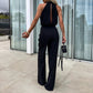 Eleganter ärmelloser einfarbiger Damen-Overall