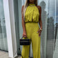 Eleganter ärmelloser einfarbiger Damen-Overall