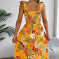 Elegantes, gesmoktes Kleid mit Blumendruck für Damen
