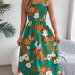 Elegantes, gesmoktes Kleid mit Blumendruck für Damen