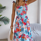 Elegantes, gesmoktes Kleid mit Blumendruck für Damen