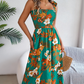 Elegantes, gesmoktes Kleid mit Blumendruck für Damen