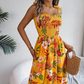 Elegantes, gesmoktes Kleid mit Blumendruck für Damen