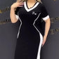 💥50%Rabatte💥 Trendy gestreiftes Slim Fit-Kleid mit V-Ausschnitt für Damen