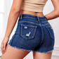 Damenmode Stretch-Denim-Shorts mit hoher Taille