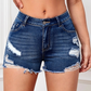 Damenmode Stretch-Denim-Shorts mit hoher Taille