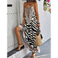 Maxi-Slipkleid mit Zebra-Leopardenmuster