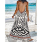 Maxi-Slipkleid mit Zebra-Leopardenmuster
