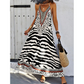 Maxi-Slipkleid mit Zebra-Leopardenmuster