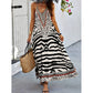 Maxi-Slipkleid mit Zebra-Leopardenmuster