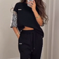 💖Letzter Tag 50% OFF💖Sweatshirt mit Patchwork und Leopardenmuster