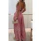 Damen-Set mit Retro-Muster und ethnischem Neckholder-Oberteil mit ärmellosem Bein und Hose mit weitem Bein