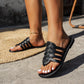 Frauen einfache bequeme solide Farbe Clip Toe flache Sandale Hausschuhe