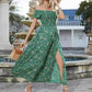 Elegantes, schulterfreies Kleid mit Blumenmuster für Damen