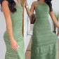 Elegantes Damen-Hohlkragenkleid