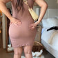 Mini-Bodycon-Kleid mit Schlitz und integrierter Shapewear