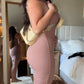 Mini-Bodycon-Kleid mit Schlitz und integrierter Shapewear
